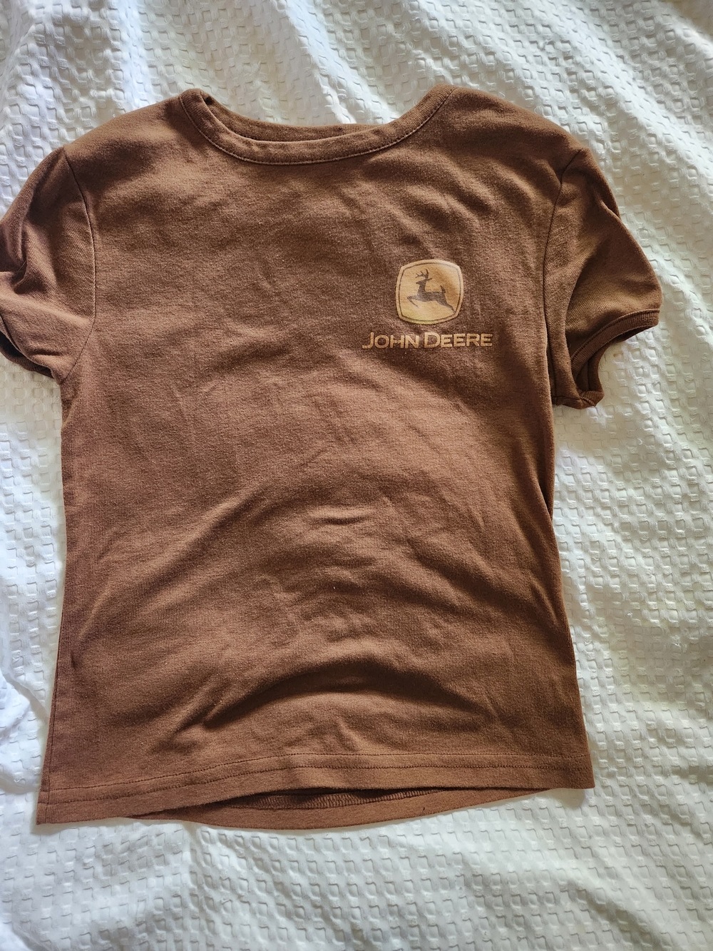 John Deere Brown Tee with Logo Patch
